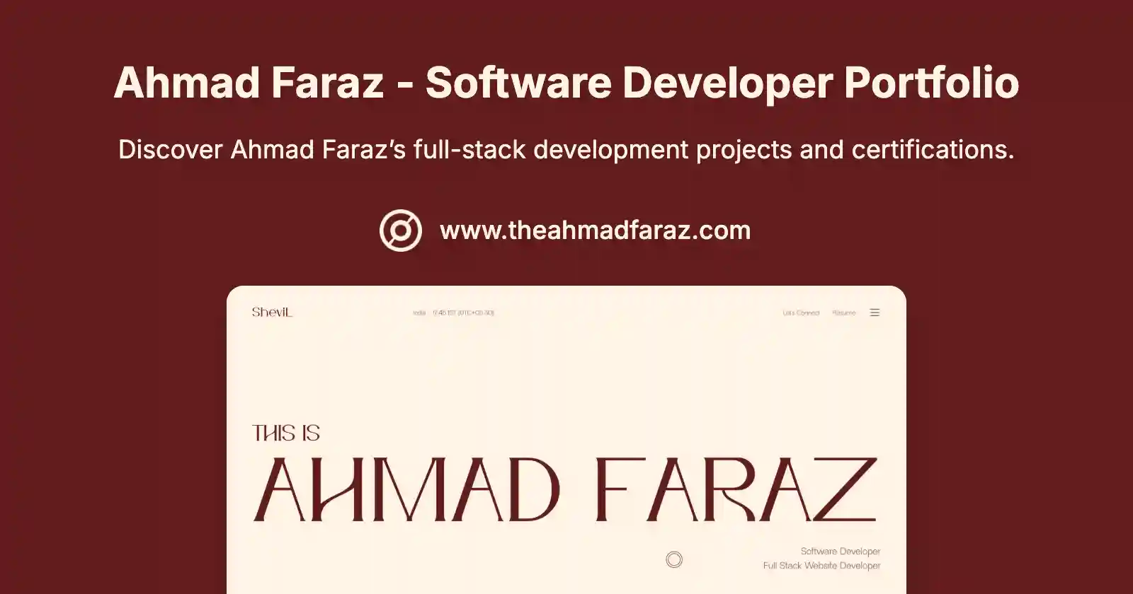 Ahmad Faraz - Full Stack Developer Portfolio