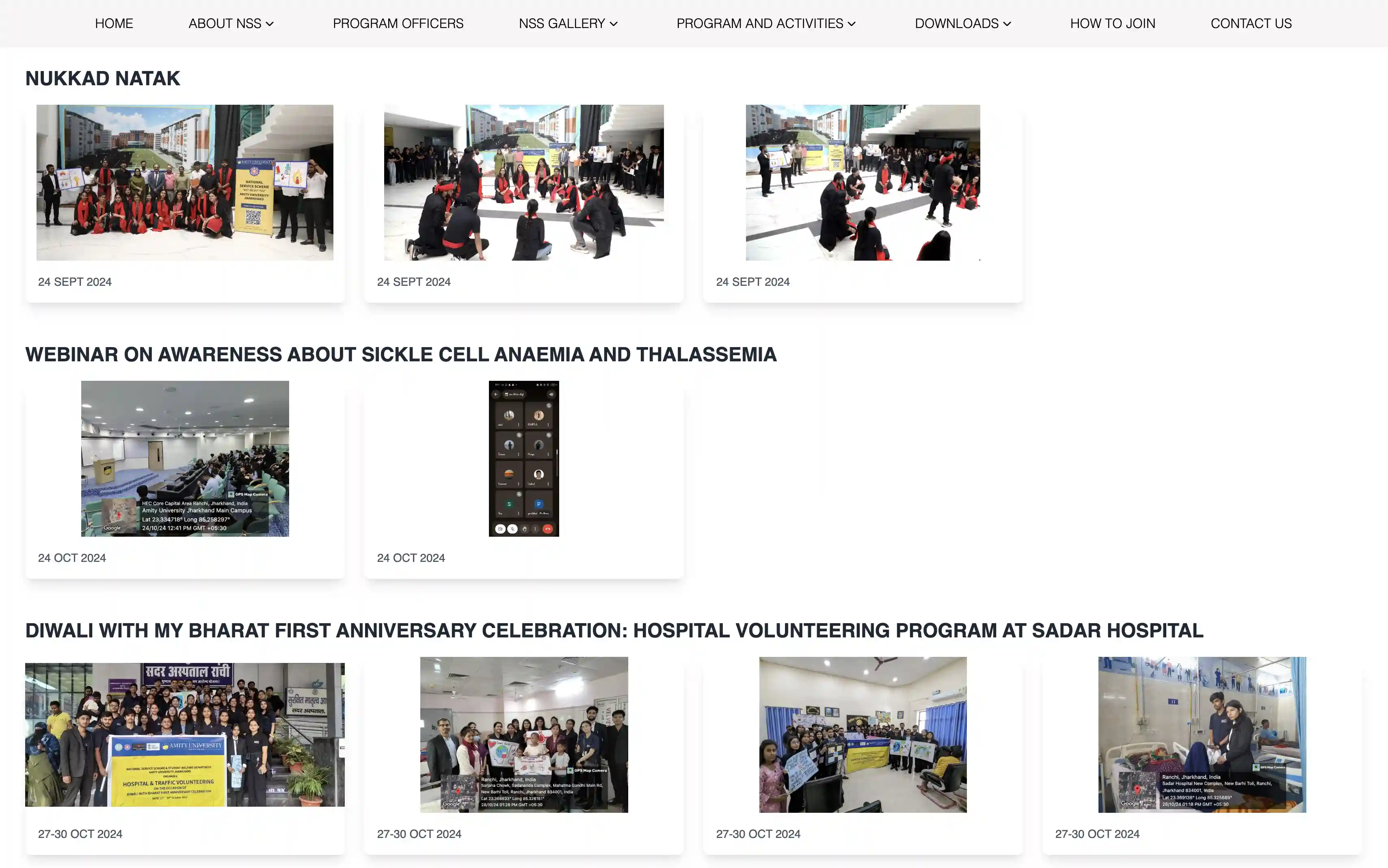 Screenshot of AUJ NSS Website