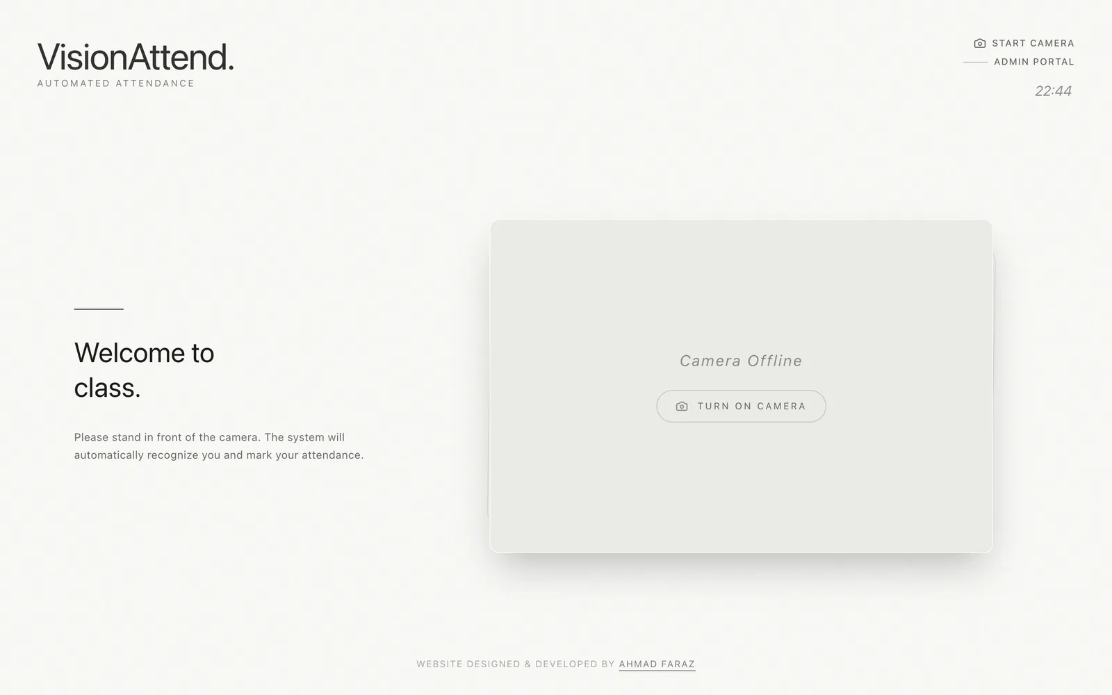 Screenshot of VisionAttend